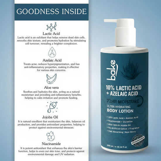 10% Lactic Acid Body Lotion with Azelaic Acid – 72H Moisture