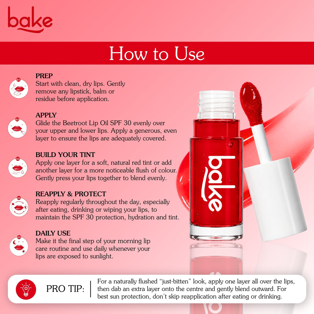 Beetroot Lip Oil with SPF 30 for Dark, Dull & Pigmented Lips