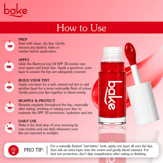 Beetroot Lip Oil with SPF 30 for Dark, Dull & Pigmented Lips