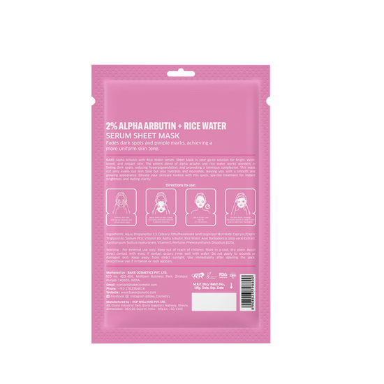 2% Alpha Arbutin + Rice Water Serum Sheet Mask