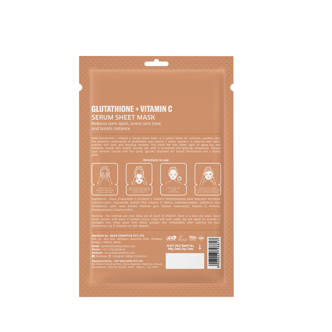 L-Glutathione + Vitamin C Serum Sheet Mask L-Glutathione + Vitamin C Serum Sheet Mask