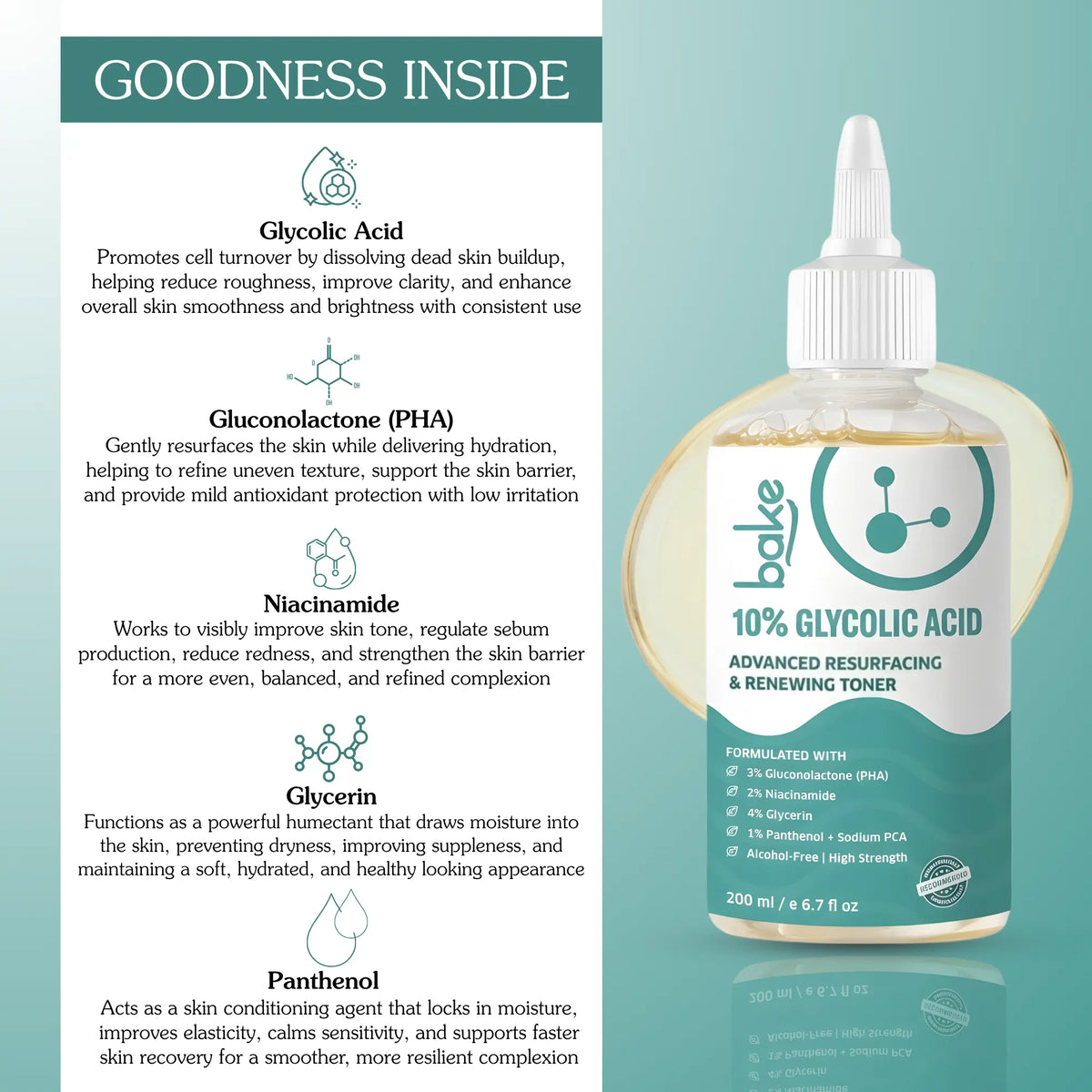 10% Glycolic Acid Toner for Brightening & Renewing skin