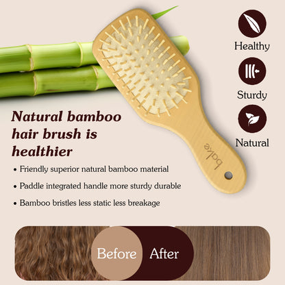 Bamboo Buddy Wooden Hair Brush For Promotes Hair Growth-1Pc