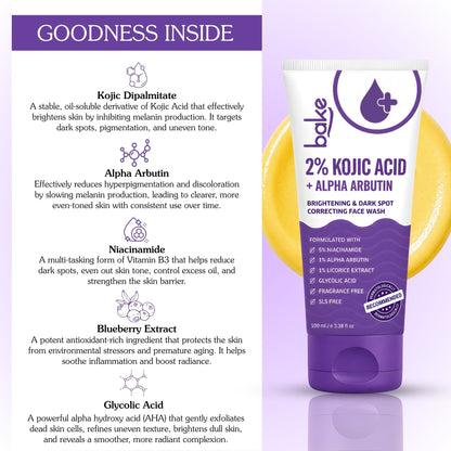 2% Kojic Acid Face Wash with Alpha Arbutin & MelasaRx™
