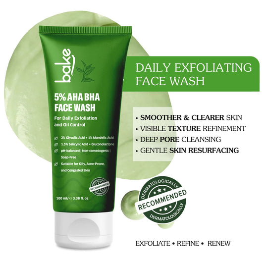 5% AHA BHA Face Wash for Daily Gentle Exfoliation