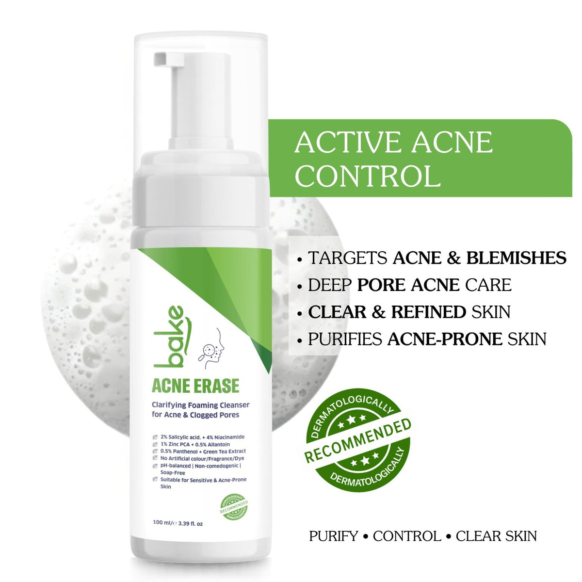 Acne Erase Foaming Face Wash