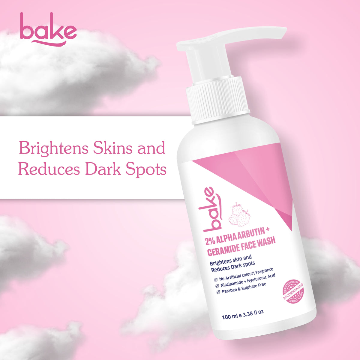 BAKE 2% Alpha Arbutin Ceramide Brightening Face Wash for Dark Spots