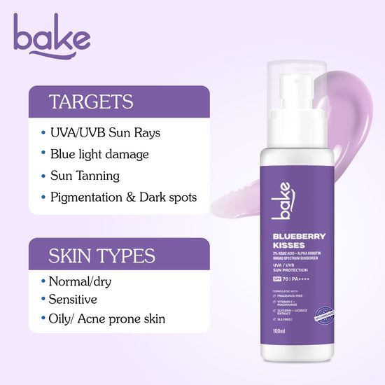 Blueberry Kisses Kojic Acid Sunscreen with 2% Alpha Arbutin SPF 70 PA++++