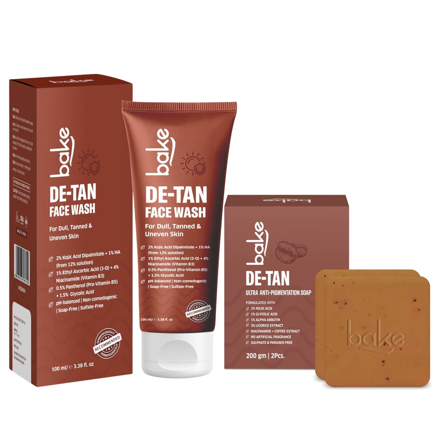 De-Tan Face Wash & Coffee Scrub Soap Combo