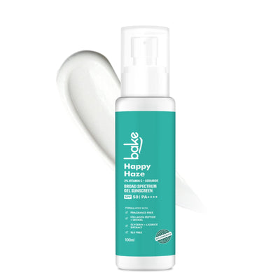 Happy Haze 100% Mineral Water Resistant Sunscreen SPF 50 PA++++ with 2% Vitamin C, Ceramide