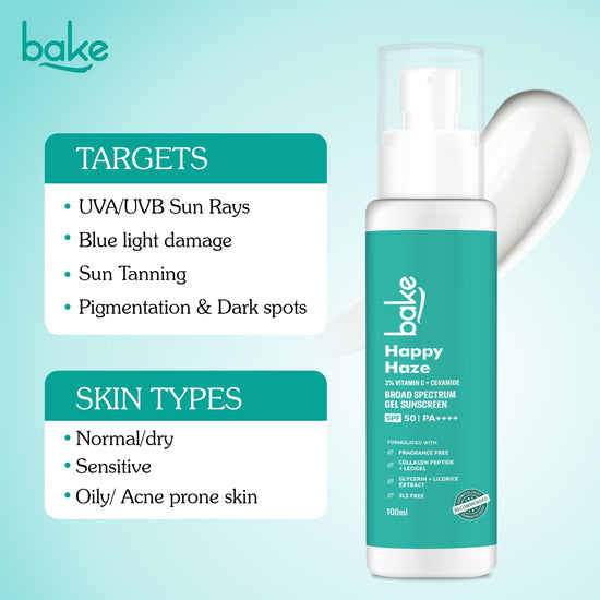 Happy Haze 100% Mineral Water Resistant Sunscreen SPF 50 PA++++ with 2% Vitamin C, Ceramide